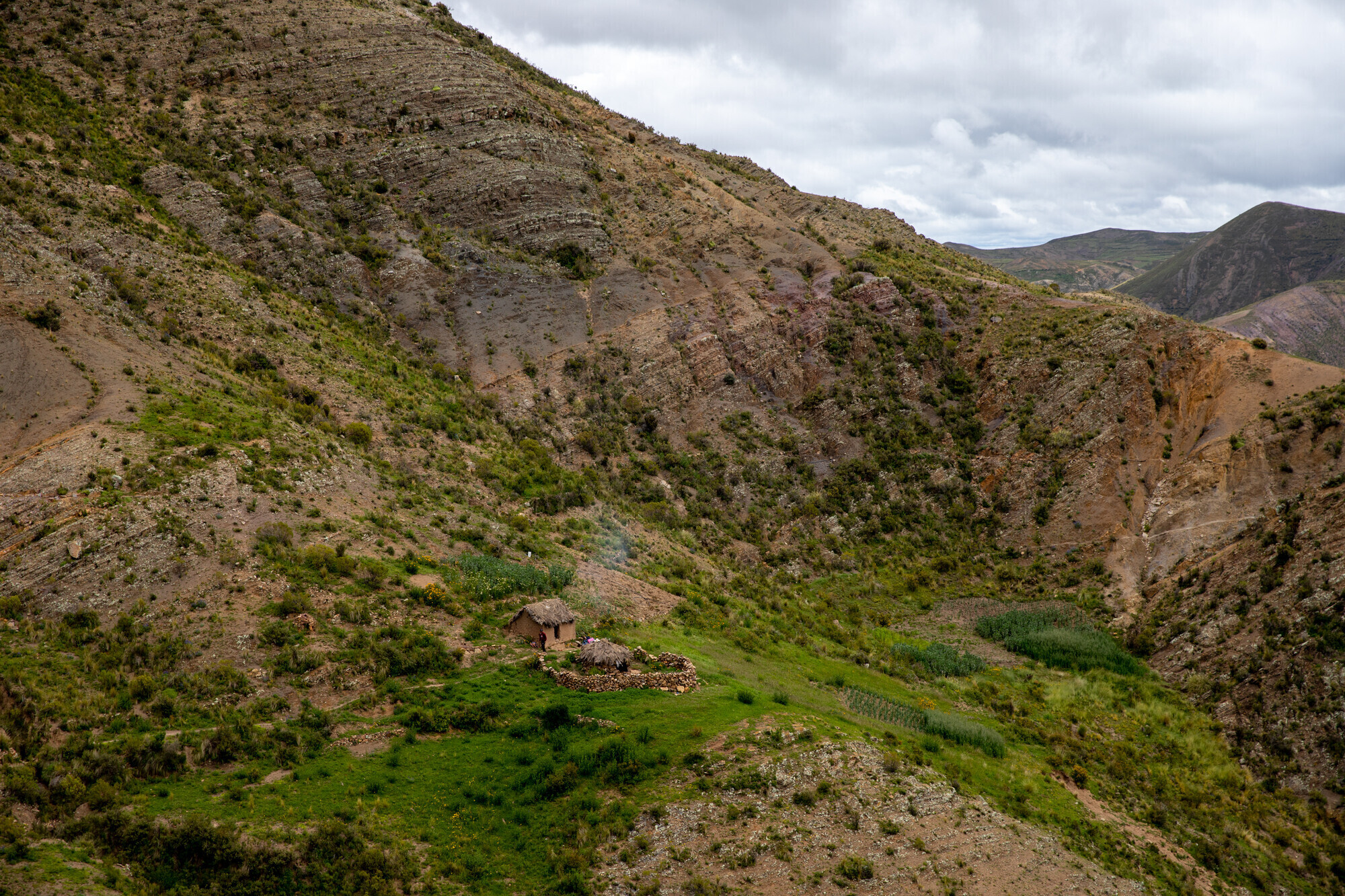 A small house on the mountainside of Bolivia