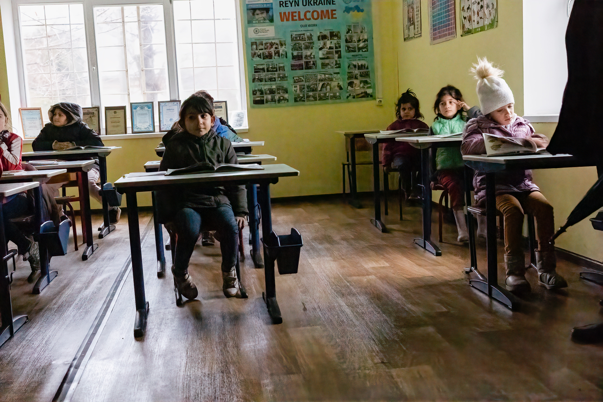 Children sitting in a classroom