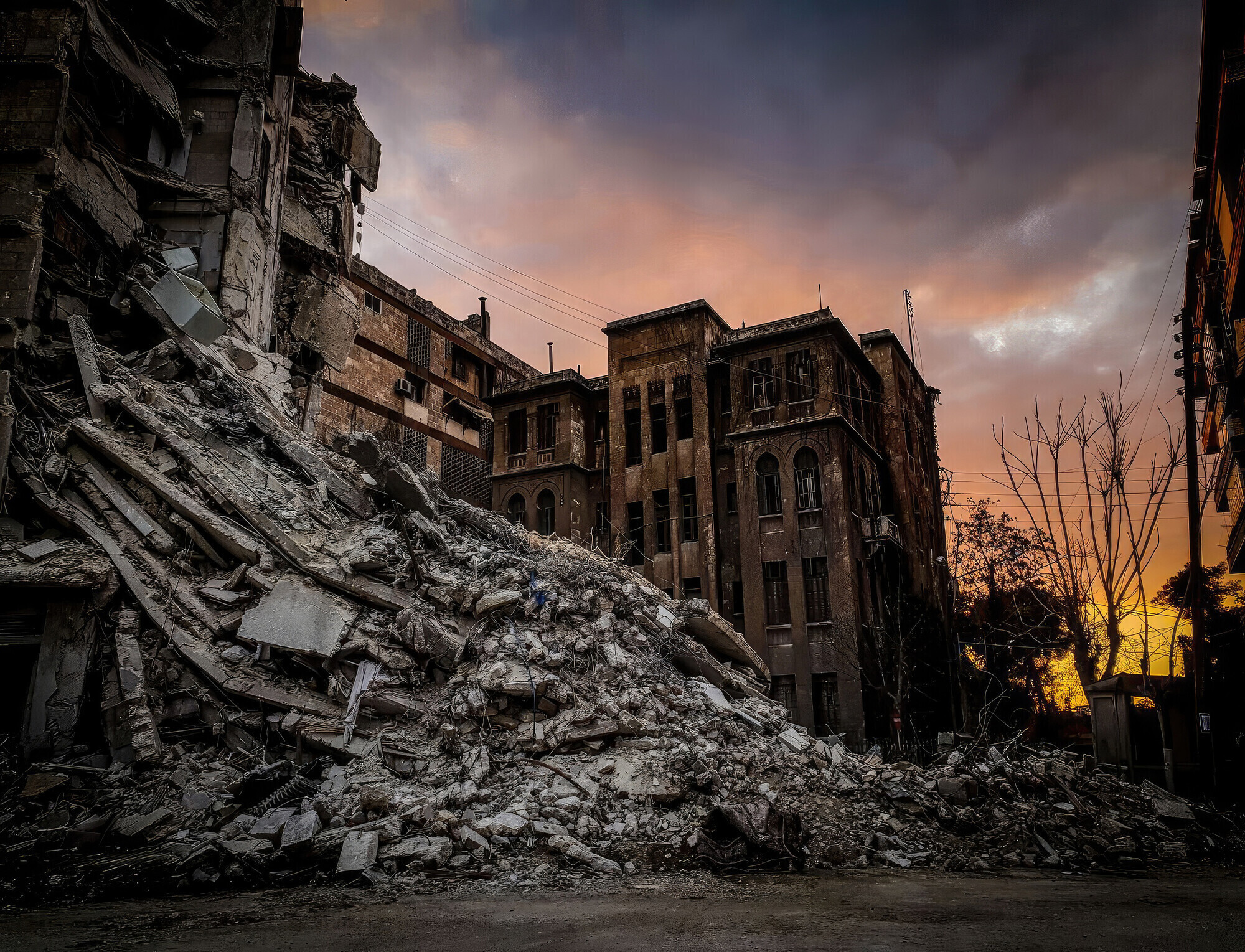 A crumbling building in Syria