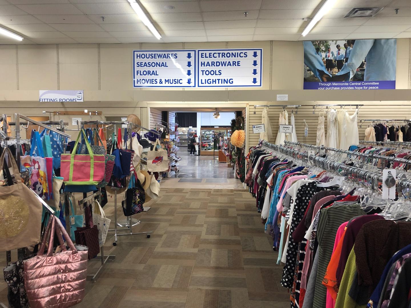 The retail floor at the Hartville Thrift Shoppe.