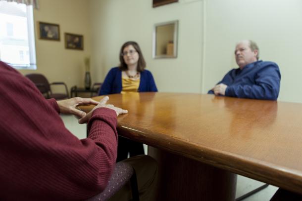 Group of people having a conversation