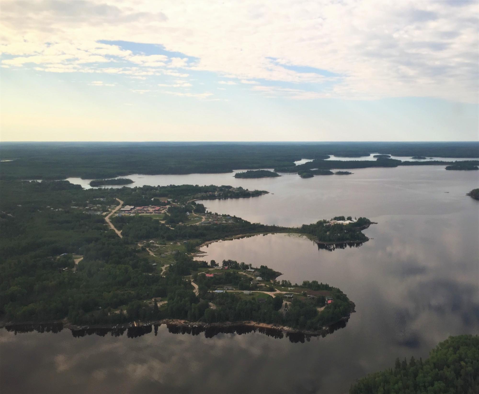 An overview perspective of a lake in northern Ontario