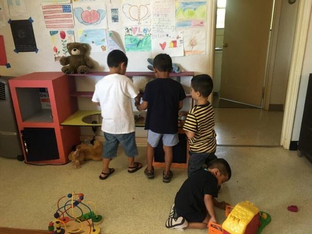 Children playing with toys