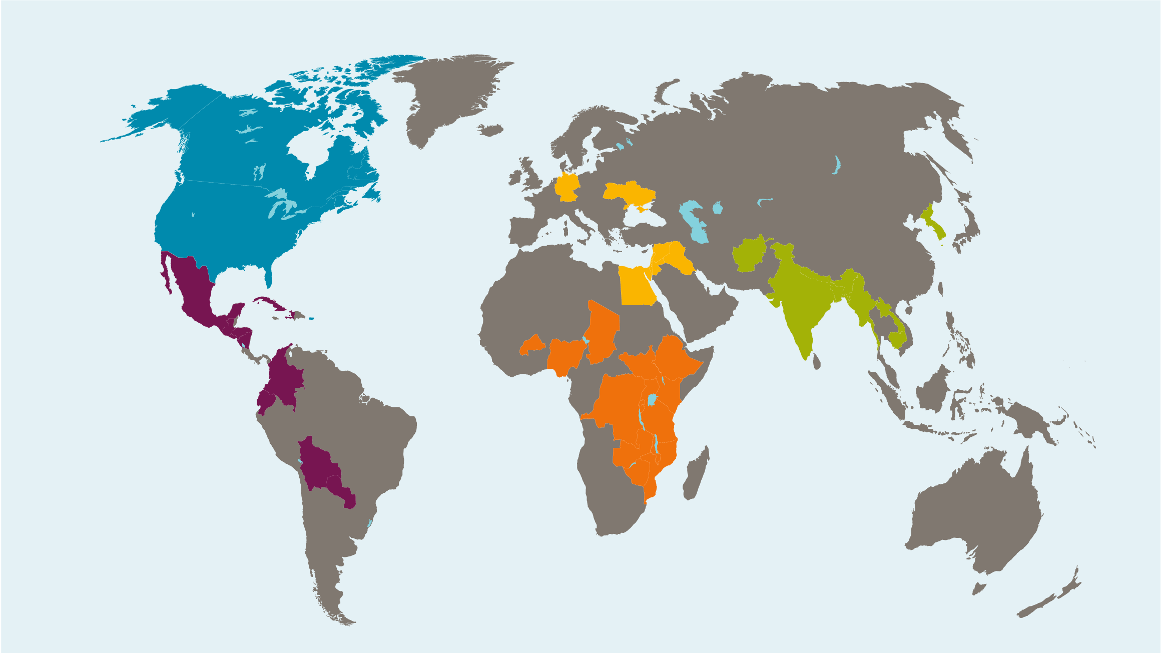 A map of all the countries where MCC works