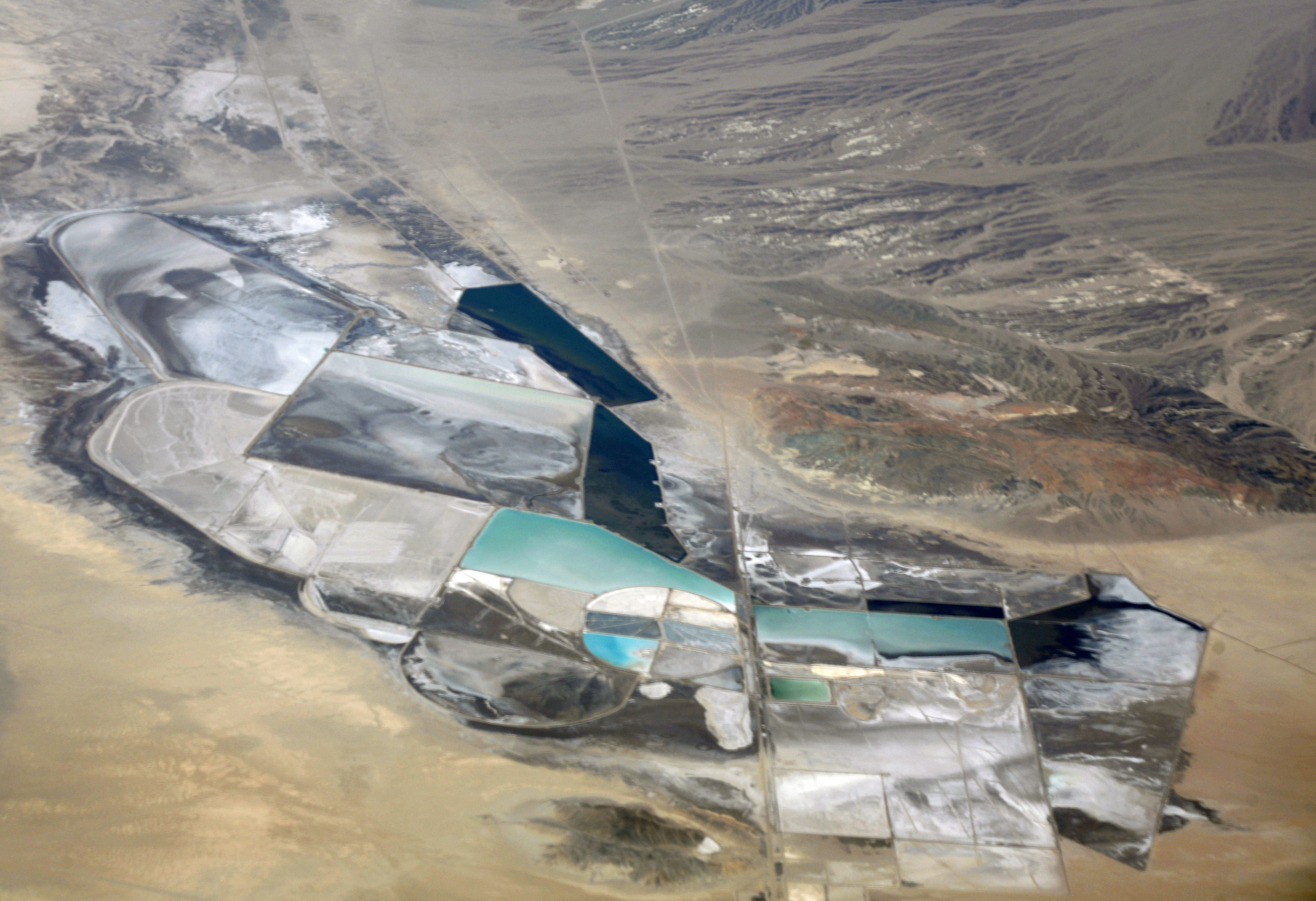 An aerial photo of a lithium mine