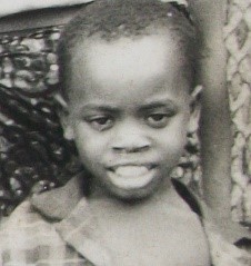 Black and white photo of five-year-old Mulanda Jimmy Juma