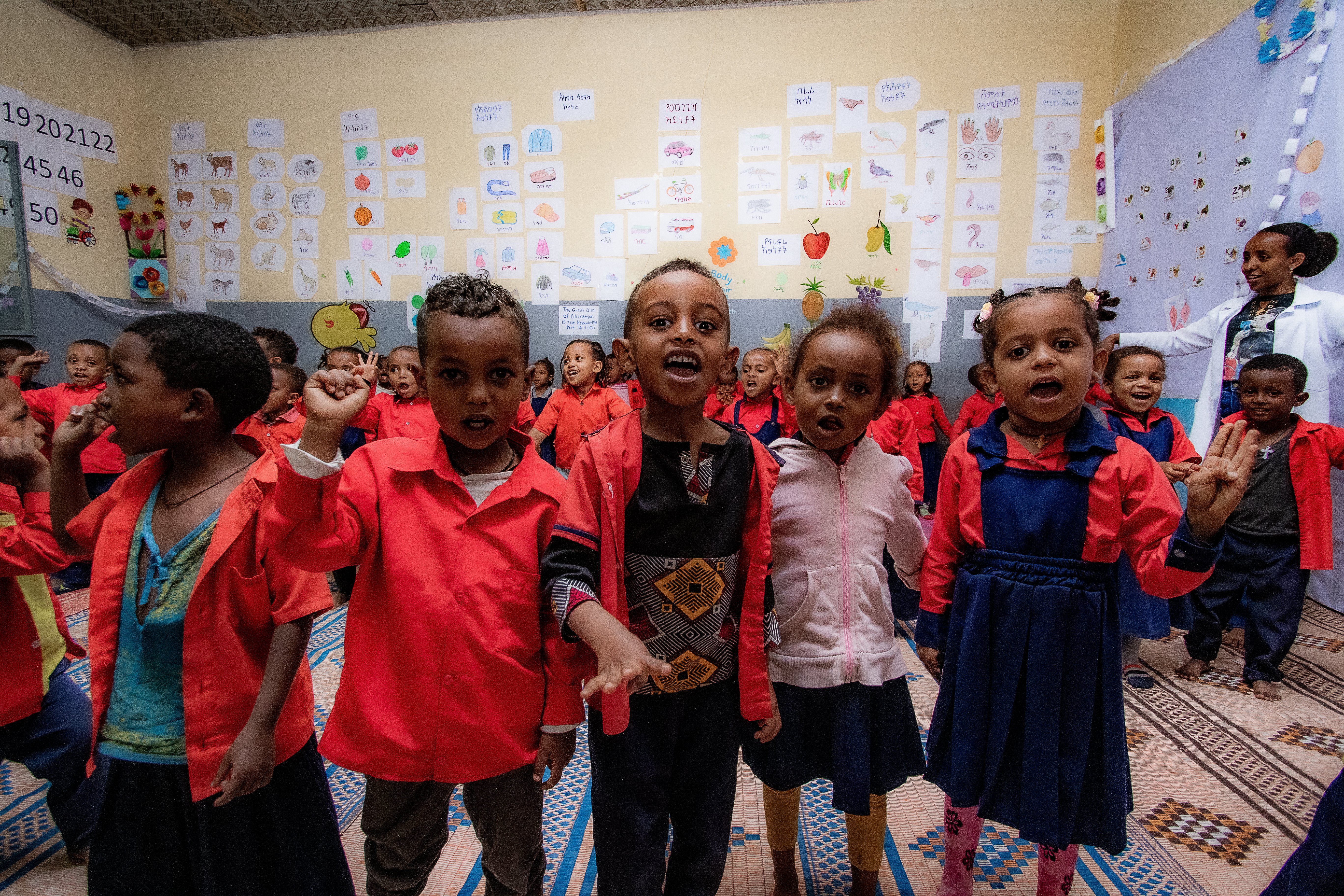 MCC partner Remember the Poorest Communities (RPC) provides preschool education in Adama, Ethiopia, for 250 orphaned and vulnerable children. RPC’s project increases access to early childhood education, improves literacy and supports the emotional wellbeing of the children. (MCC photo/Nafkot Gebeyehu)