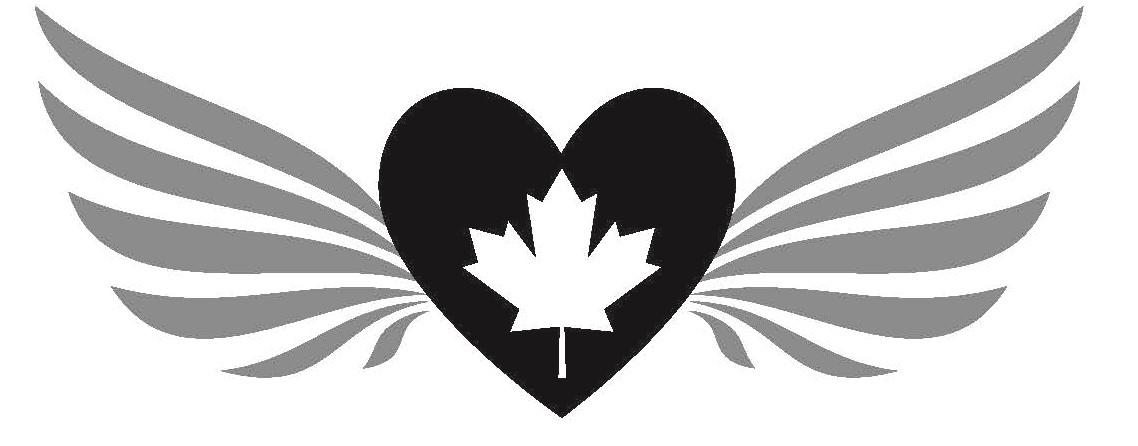 heart with Canadian flag and centre and wings off each side