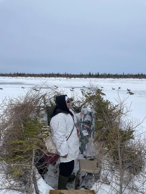 hunter in blind 