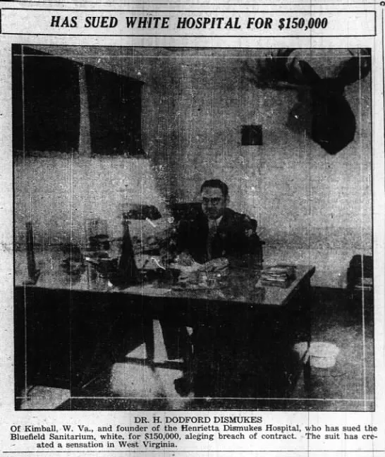 Dr. Henry Dodford Dismukes, an African American physician and surgeon, sitting at his desk.