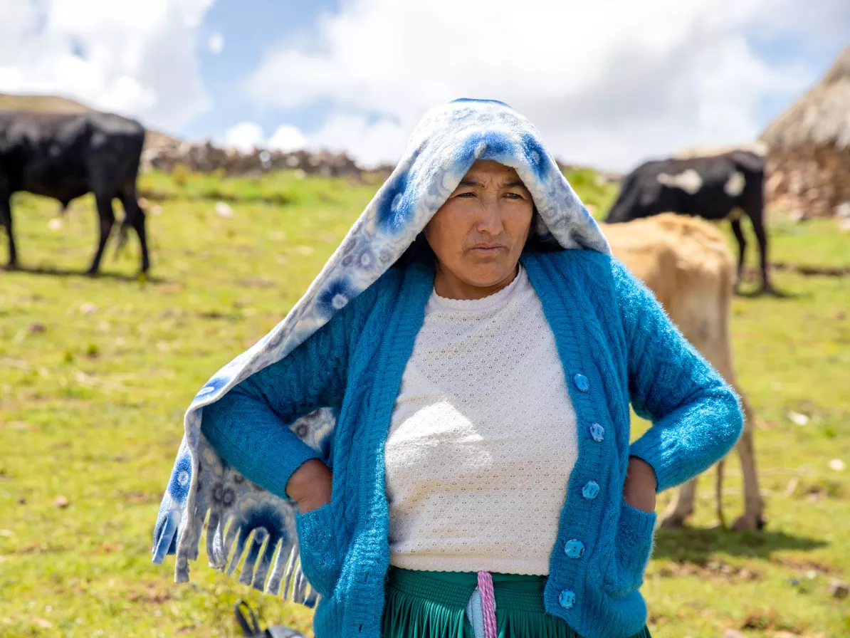 A woman standing in a field