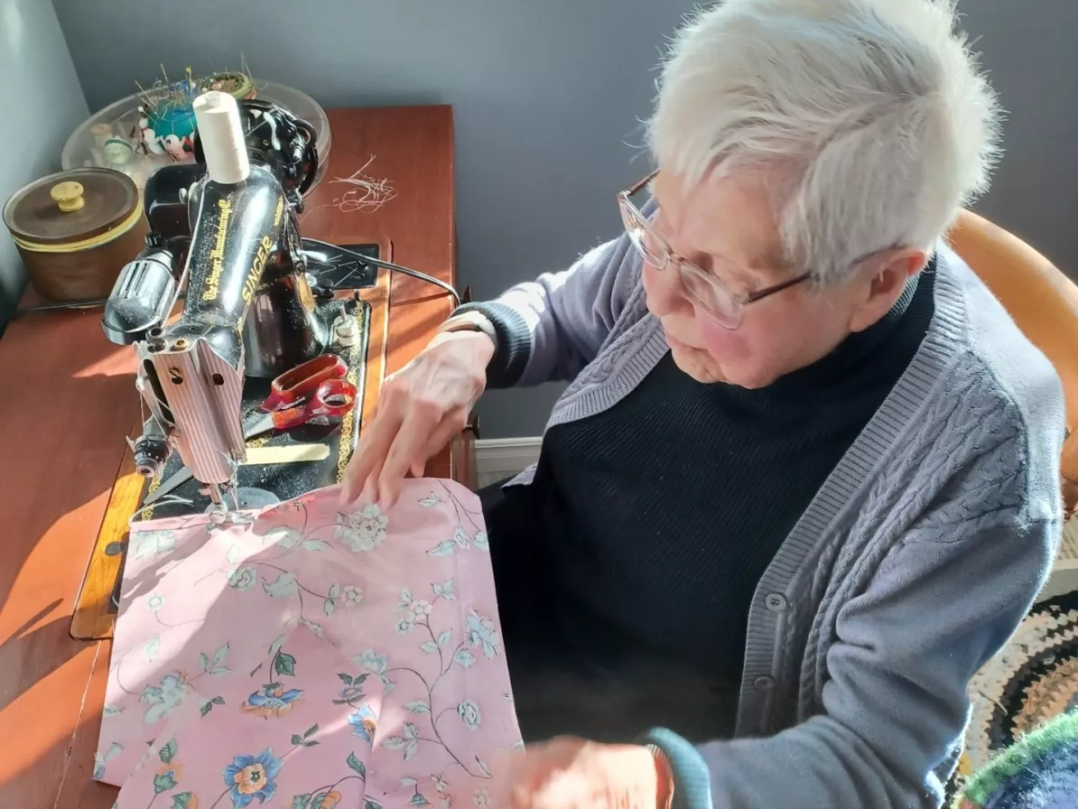 Woman sewing