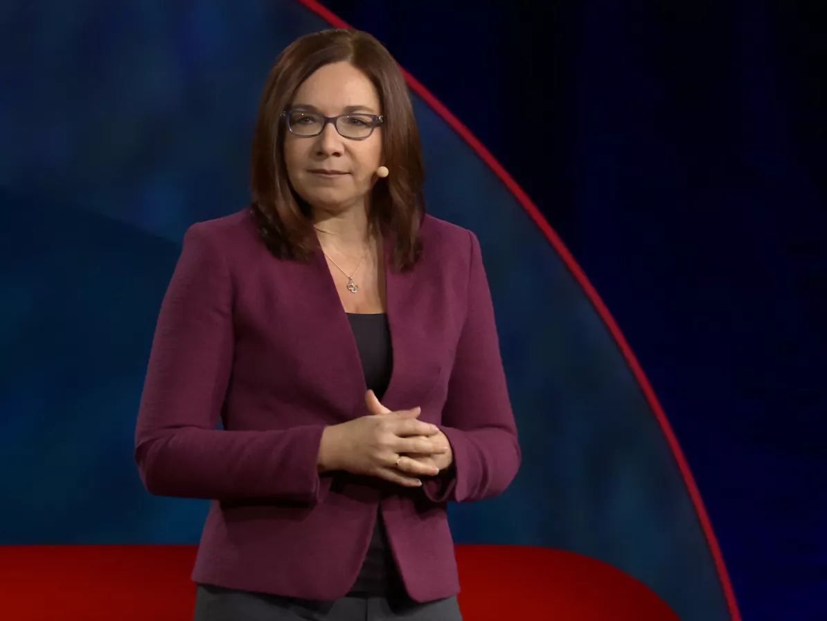 Katherine Hayhoe presenting at TEDWomen conference.