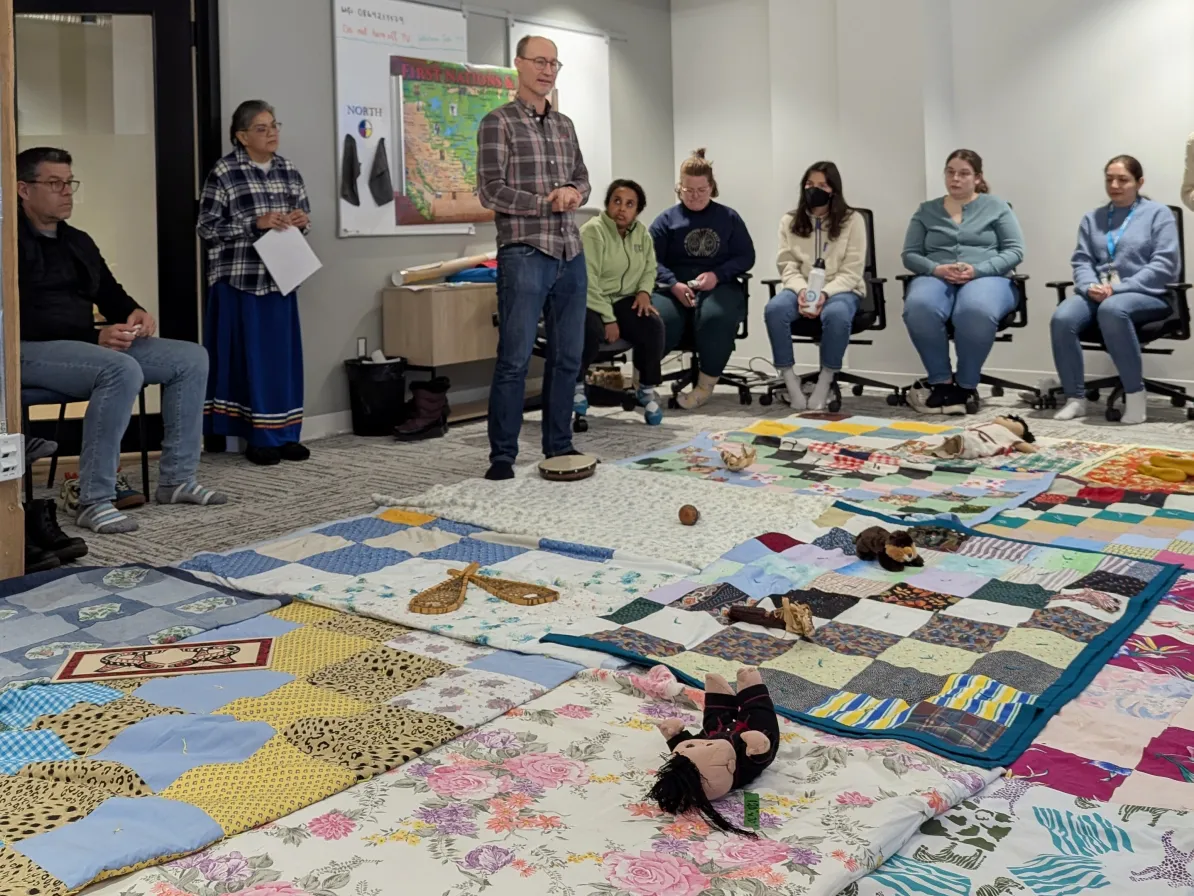 Kairos blanket excercise with staff at 140 Bannatyne