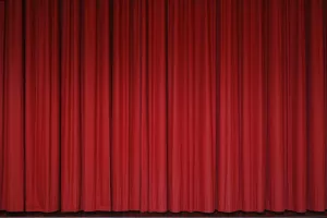 A red curtain as if on a performance stage.