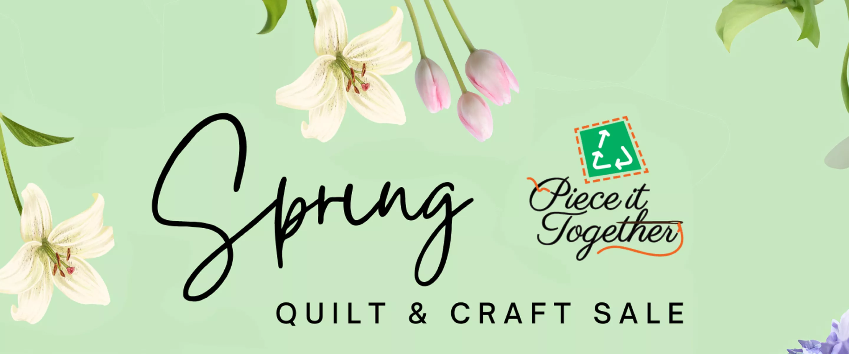 spring quilt and craft sale banner