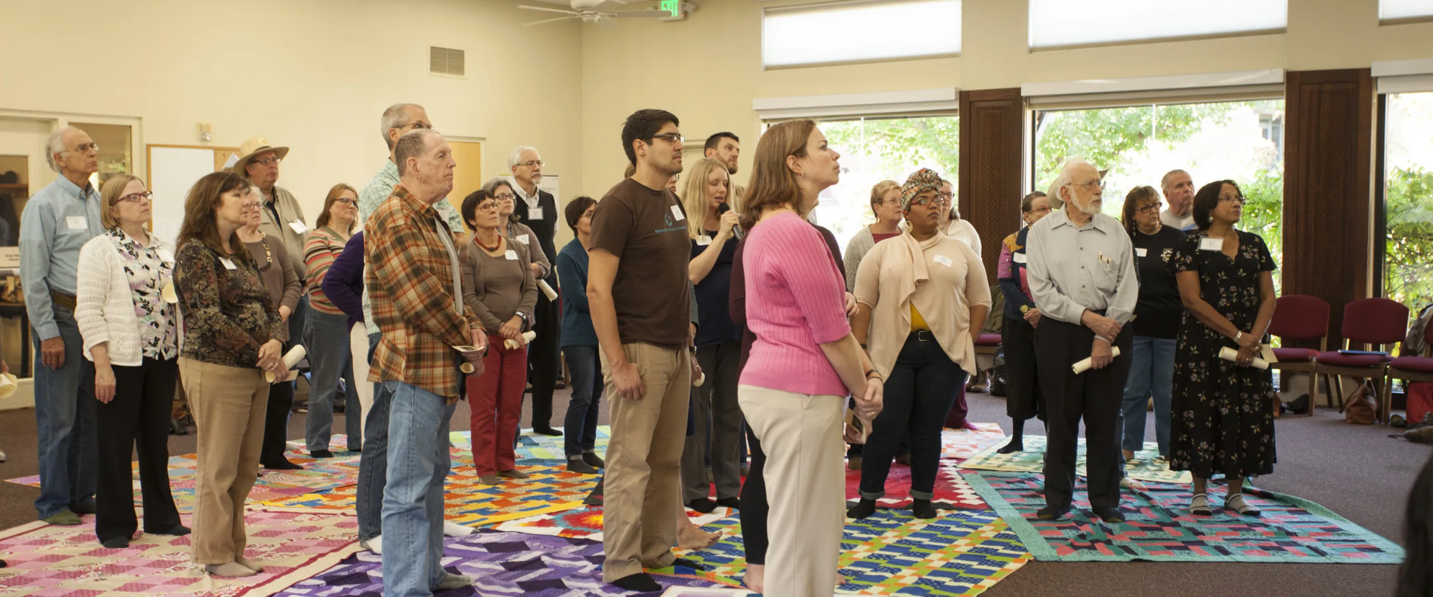 A Loss of Turtle Island blanket exercise, led by MCC Central States staff Erica Littlewolf (Northern Cheyenne) and Karin Kaufman Wall, was one of the events held on the first day of the MCC Native Ame