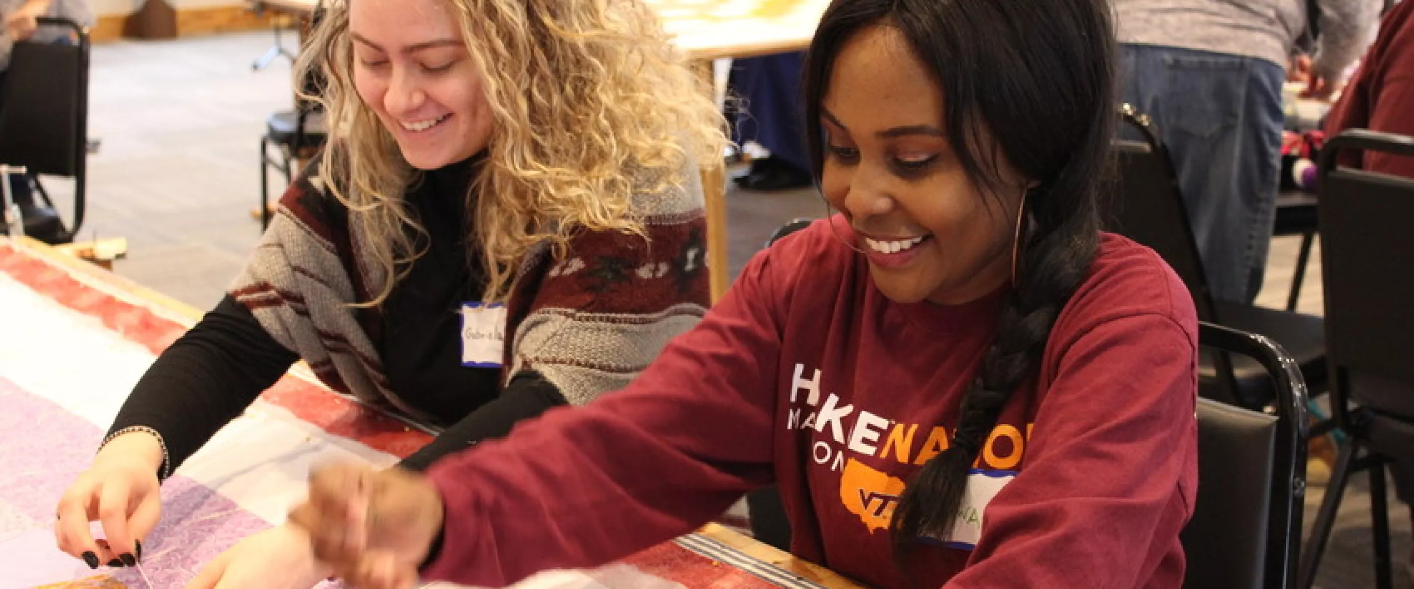 Gabriela Furman, from Brazil, and Nsofwa Kaseketi, from Zambia, are serving with MCC's International Volunteer Exchange Program (IVEP) in Ohio. They joined hundreds of volunteers at Salem Mennonite Ch