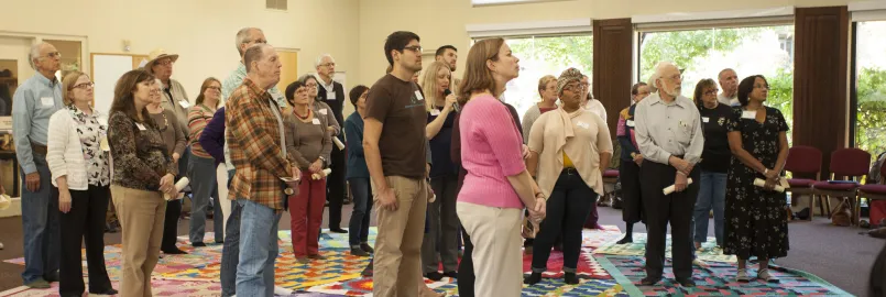 A Loss of Turtle Island blanket exercise, led by MCC Central States staff Erica Littlewolf (Northern Cheyenne) and Karin Kaufman Wall, was one of the events held on the first day of the MCC Native Ame