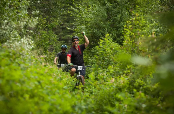 Duane Steiner on the Clear Lake Trail.

On July 7, 2018 cyclists participated in Cycle Clear Lake, an annual volunteer-organized fundraiser for MCC. Cyclists complete a 35 km trail ride around Clear