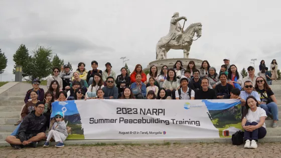 Group photo during a field trip to Chinggis Khaan Statue Complex.